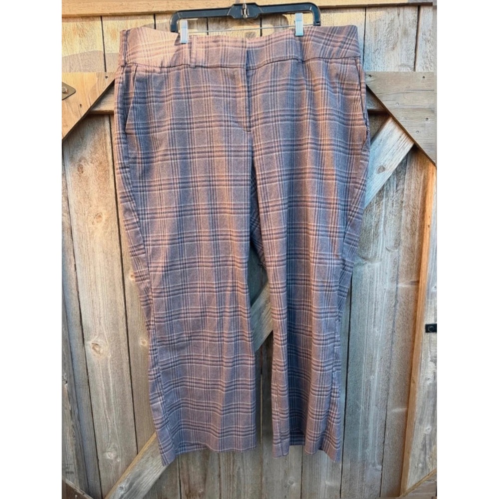lane bryant plaid trousers size 24 grey winter office wear academia minimalist